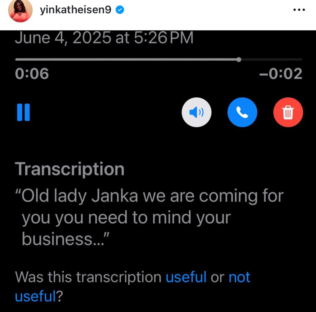 Linc Edochie?s new wife, Yinka, claims she has been receiving de@th threats from people identifying themselves as May Nation